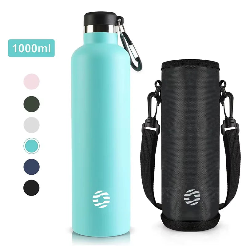 FEIJIAN Vacuum Insulated 1000ml Stainless Steel Bottle - Leak-Proof