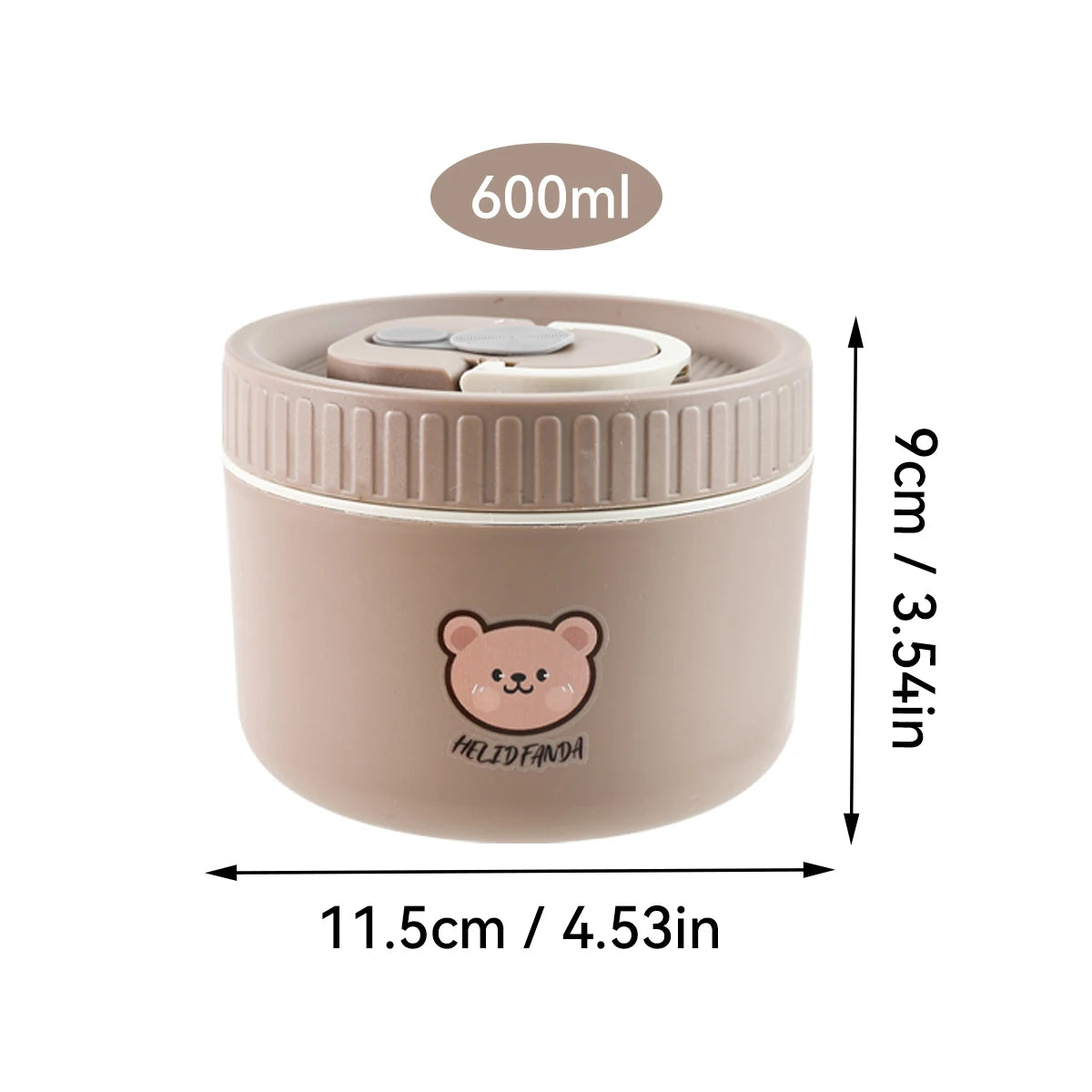 Cute Bear Stainless Steel Insulated Bento Lunch Box for Kids