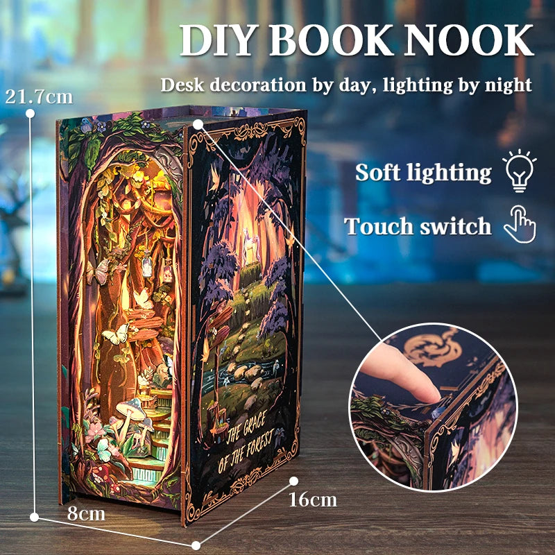 CUTEBEE Enchanted Forest Book Nook DIY Kit - Miniature Dollhouse