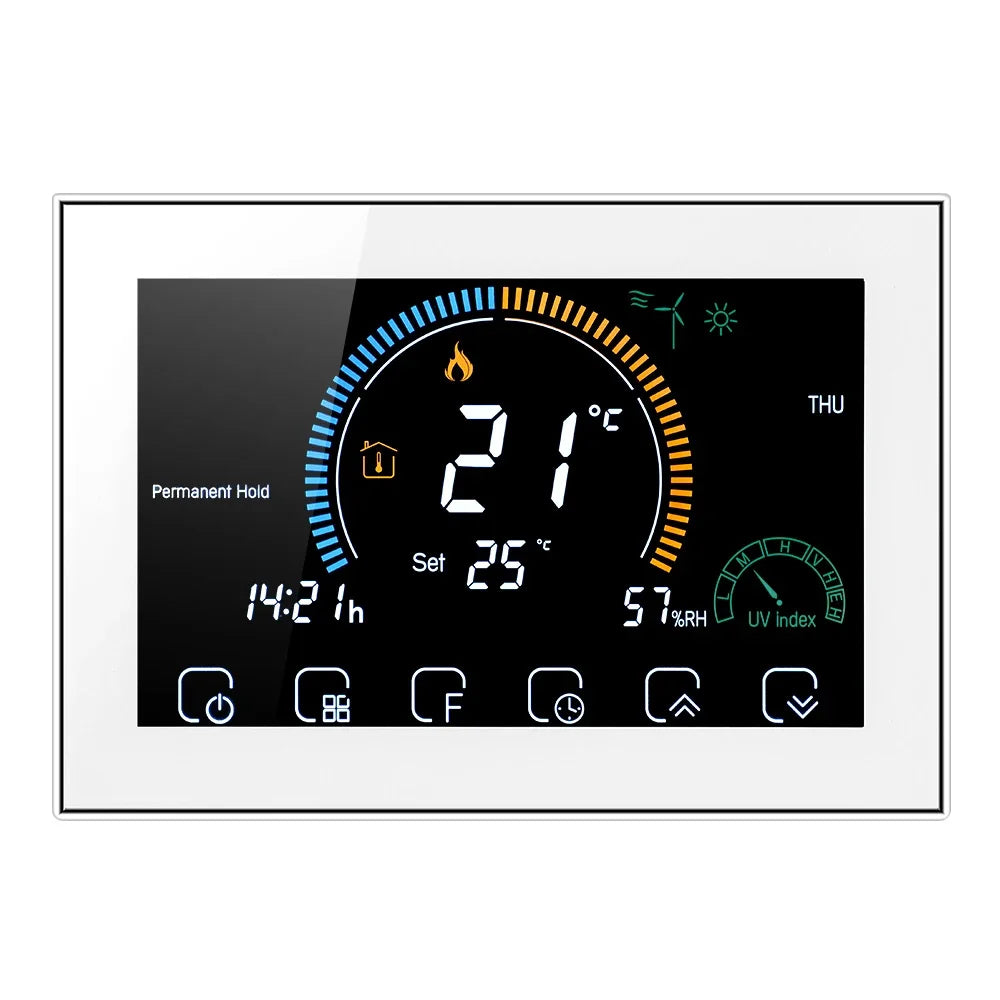 Tuya Smart Wi-Fi Thermostat with Colorful LCD Touch Control