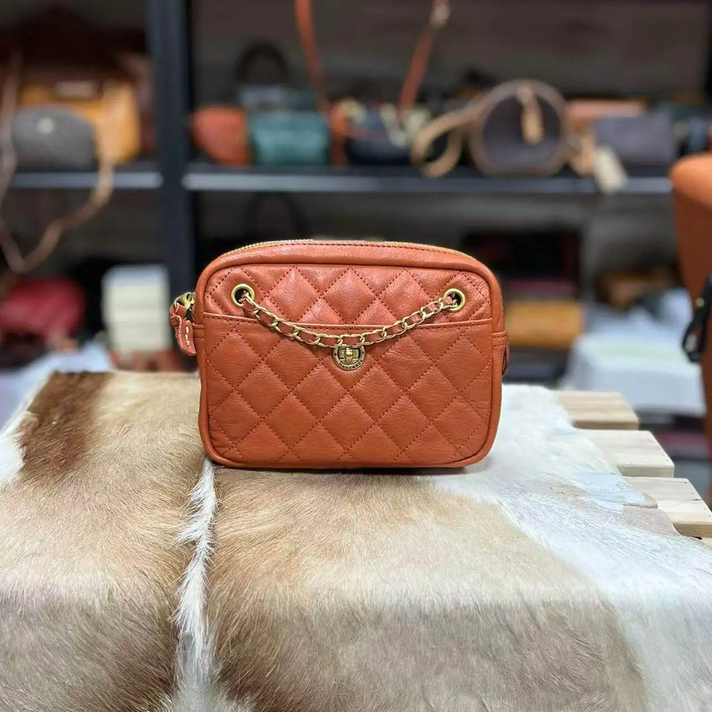 Stylish Y2K Retro Genuine Leather Crossbody Bag for Women