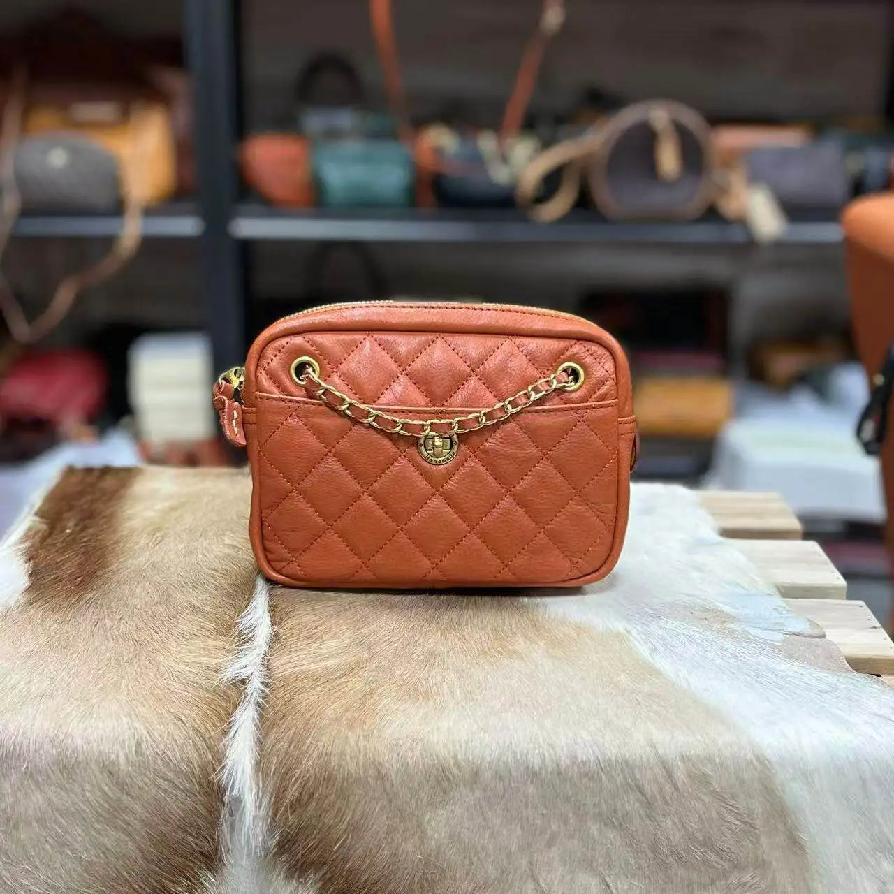 Stylish Y2K Retro Genuine Leather Crossbody Bag for Women