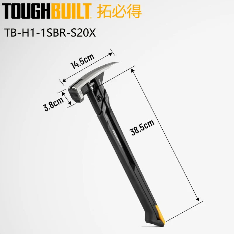 TOUGHBUILT Shockproof Steel Hammer with Magnetic Nail Groove