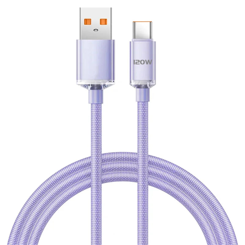 120W USB Type-C Fast Charging Cable for Samsung, Xiaomi, & More