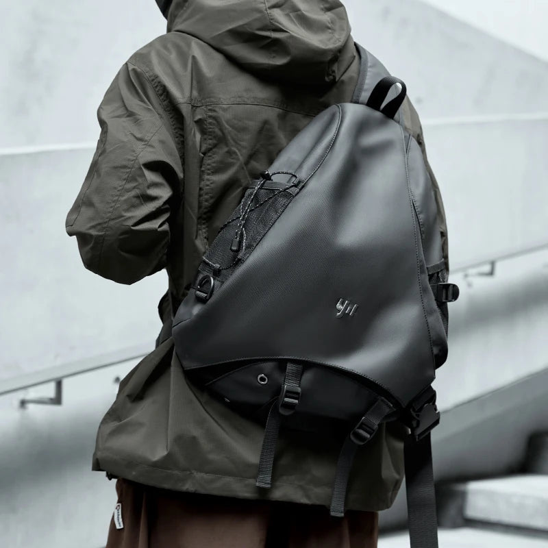 MOYYI Men's Waterproof Crossbody Bag - Versatile Fashion Chest Bag