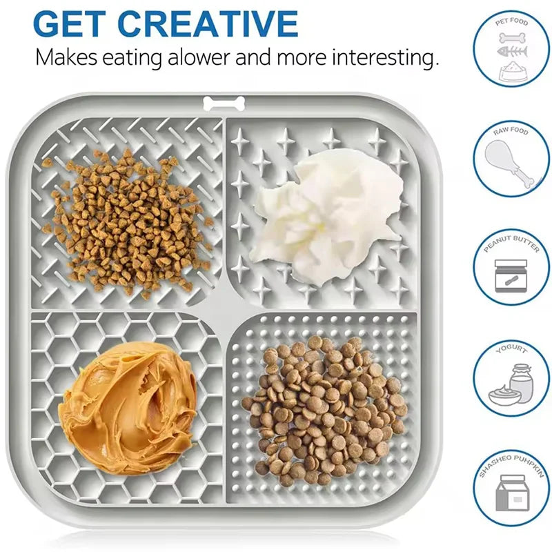 Silicone Pet Lick Mat - Anti-Choking Slow Feeder for Dogs & Cats