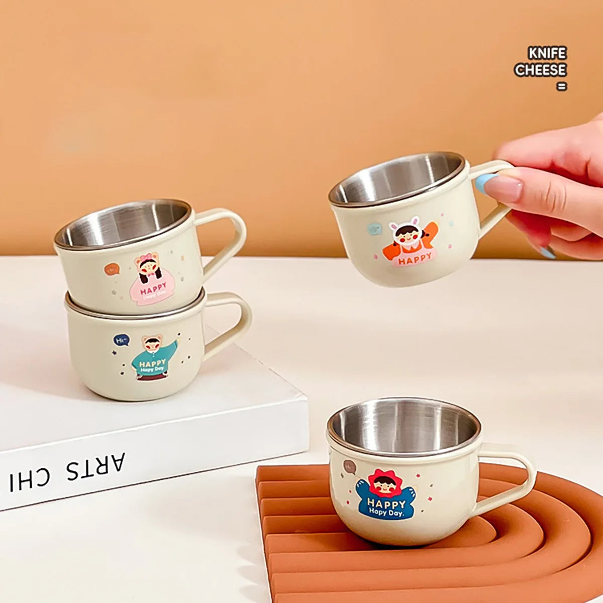 Double Wall Stainless Steel Kids Coffee Tumbler Cup