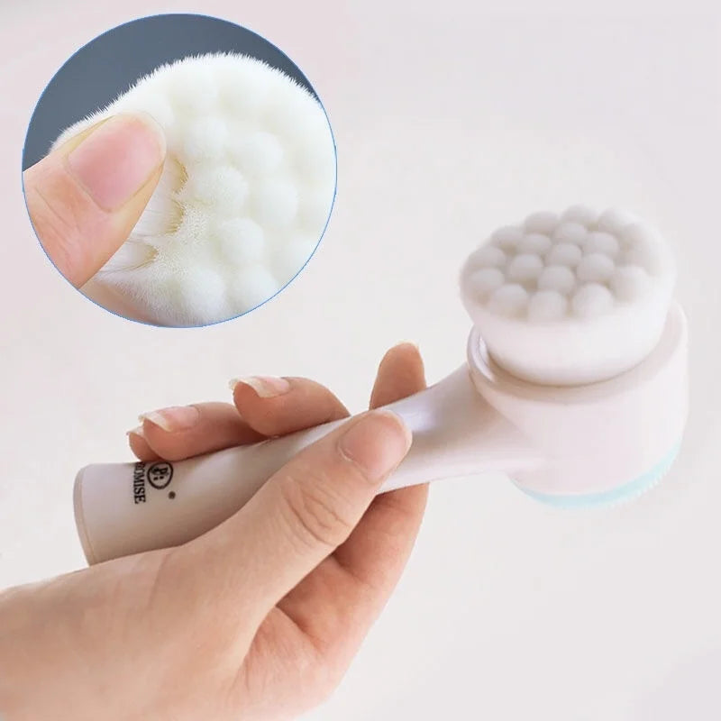 Silicone Double-Sided Facial Cleanser Brush for Blackhead Removal