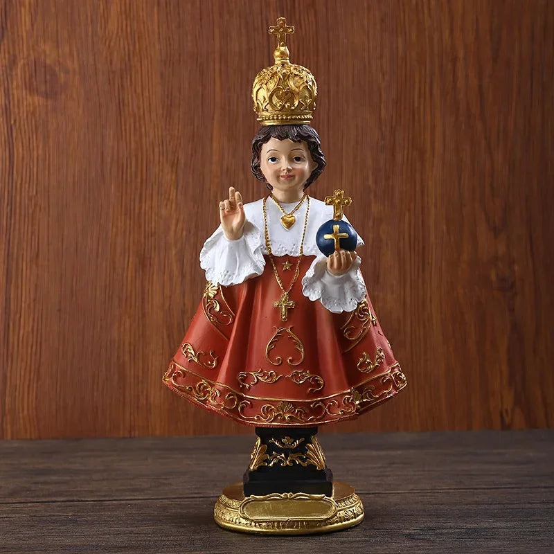 Elegant 12-Inch Infant of Prague Figurine for Religious Decor