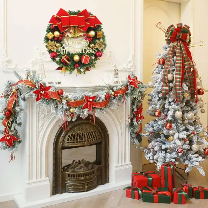 Handmade Christmas Wreath - Lifelike Festive Door & Window Decor