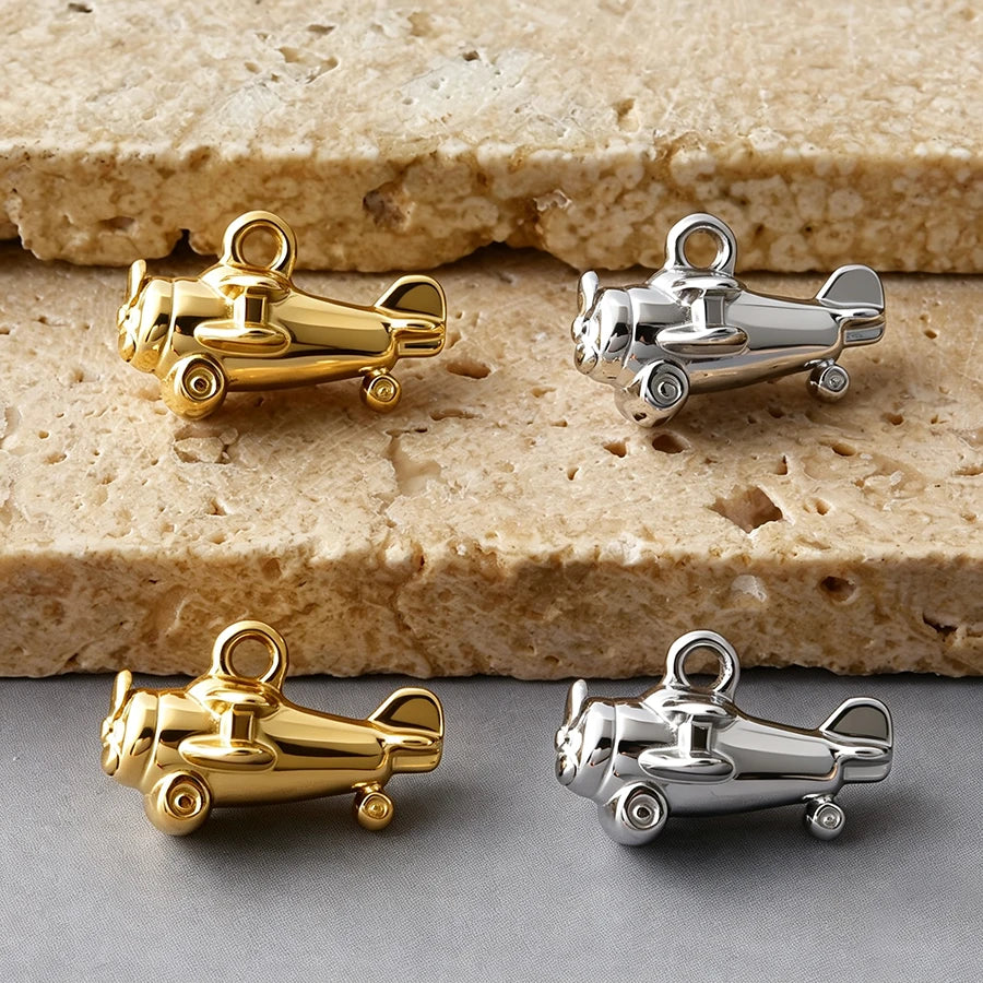 4pcs Funny Transportation Charms - Stainless Steel Pendants for DIY