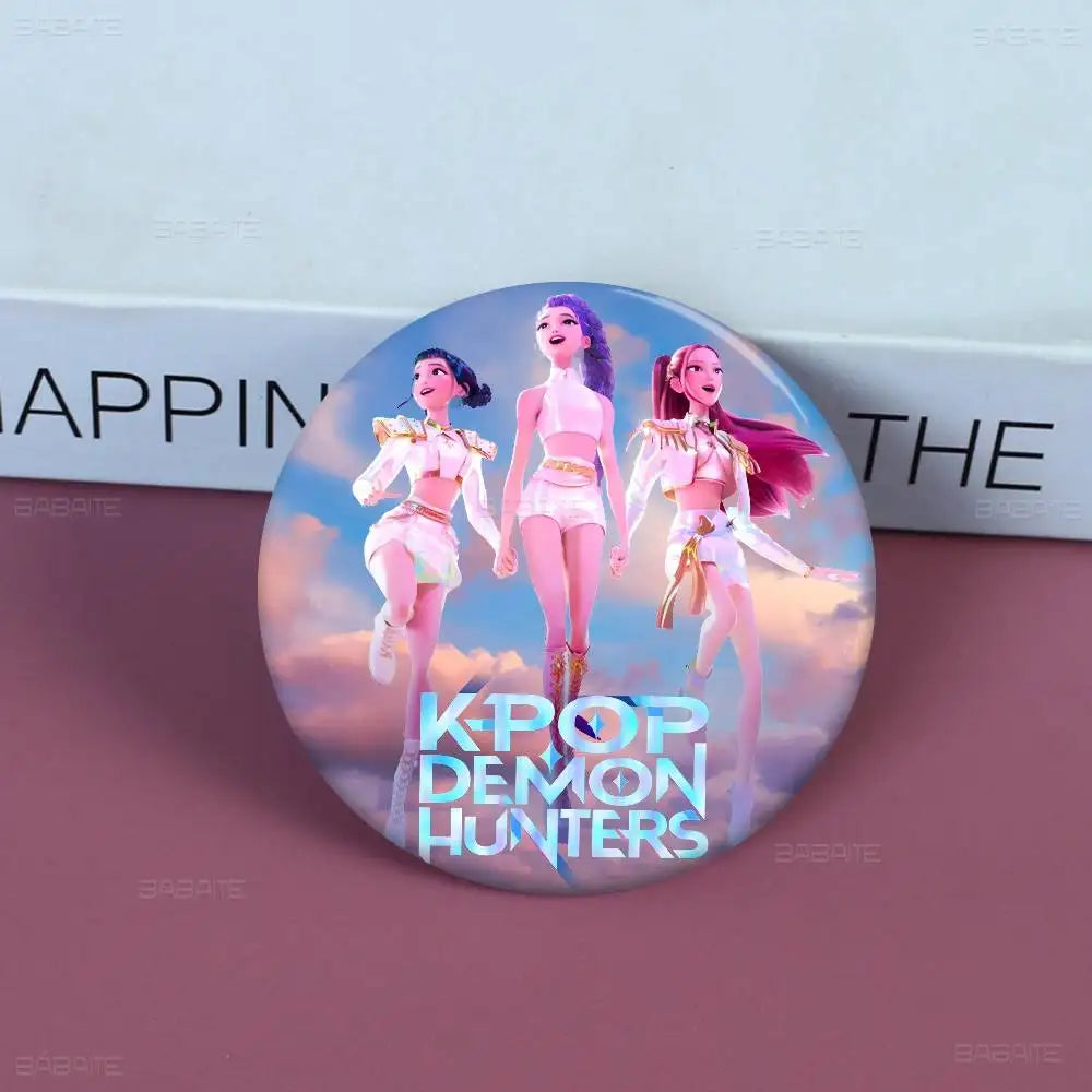 K-Pop Demon Hunters Anime Pin Button | Cute Cartoon Brooch Jewelry