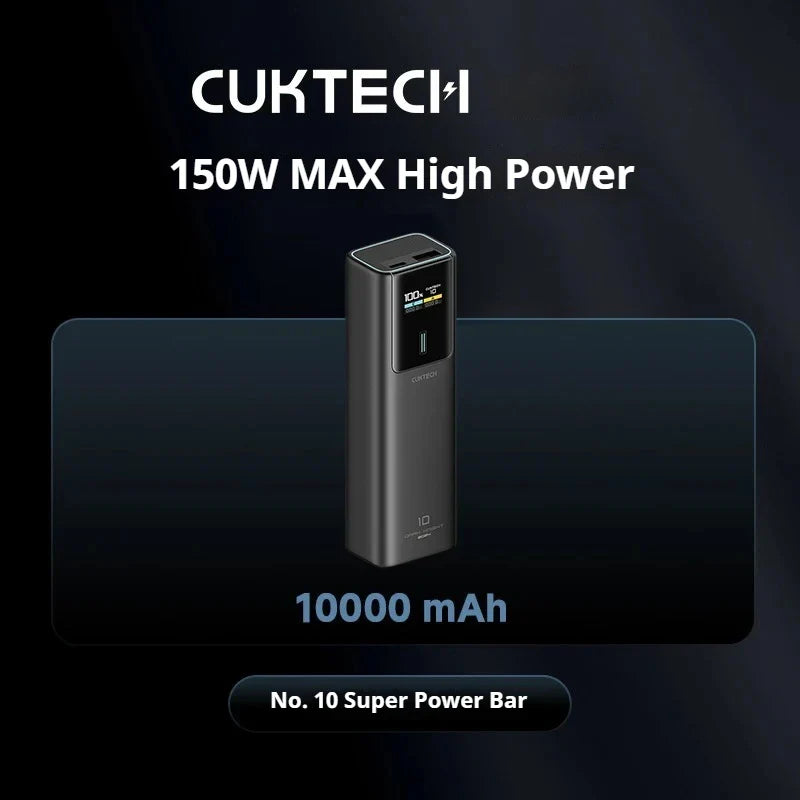 CUKTECH 10000mAh Fast Charging Power Bank - 150W Efficient Output