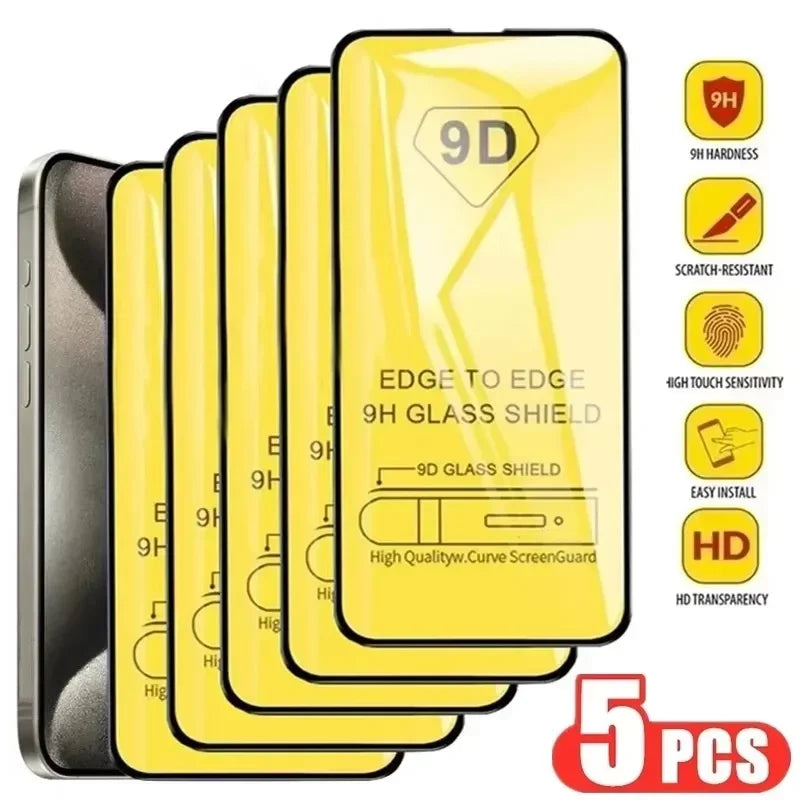 9D Tempered Glass Screen Protector for iPhone 16-8 Series