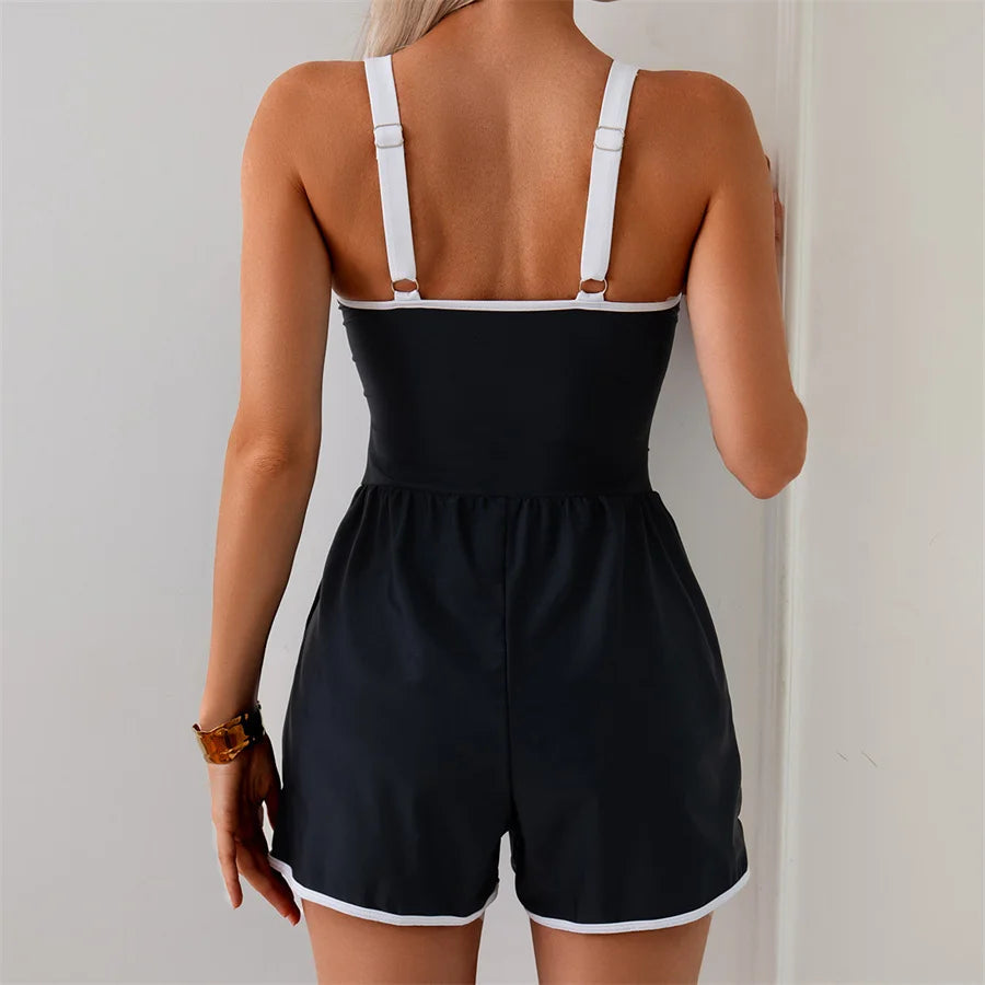 Stylish Women's One Piece Swim Jumpsuit for Beach & Pool Fun