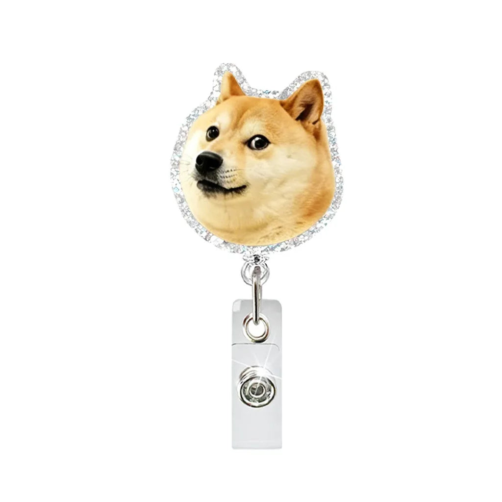 Funny Dog Pattern Retractable Badge Reel Clip for ID Cards