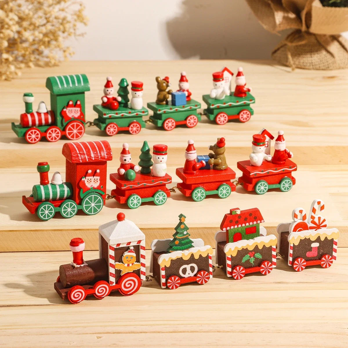 Festive Wooden Christmas Train Ornament - Perfect Holiday Decor