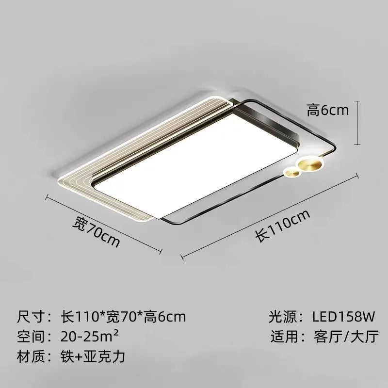 Nordic Double Square Acrylic LED Ceiling Lamp for Modern Spaces