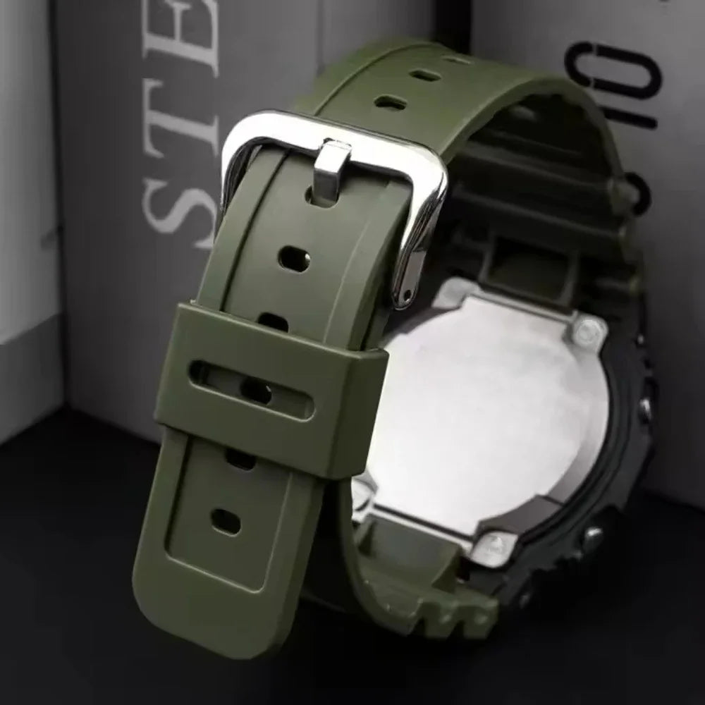 16mm Waterproof Silicone Watch Strap for Casio Models | Silver Buckle