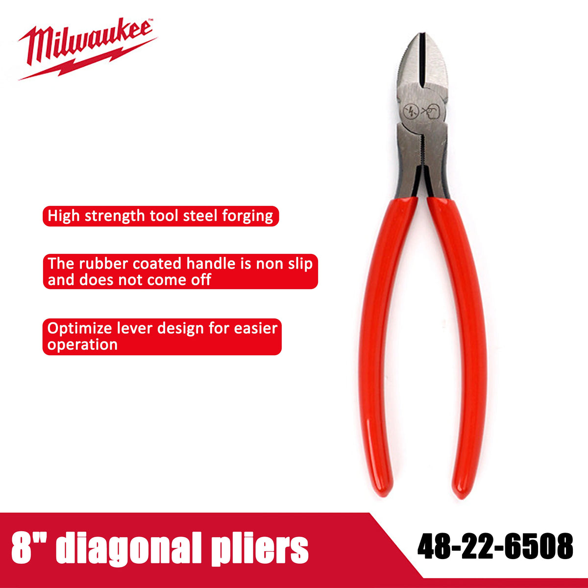 Milwaukee 8-Inch Diagonal Cutting Pliers - Durable & Precise