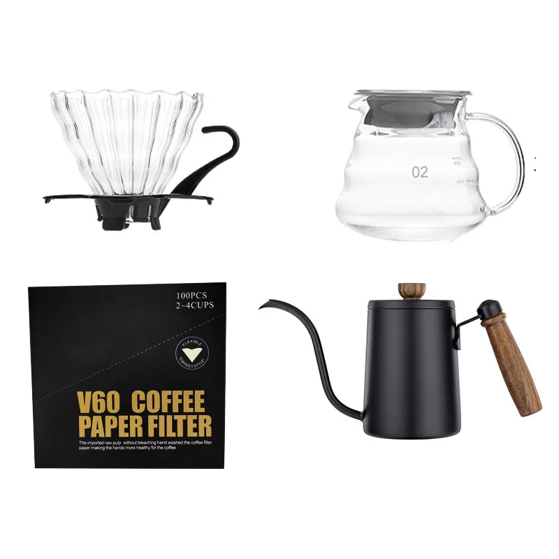 Portable Outdoor Hand Brewed Coffee Set with Grinder