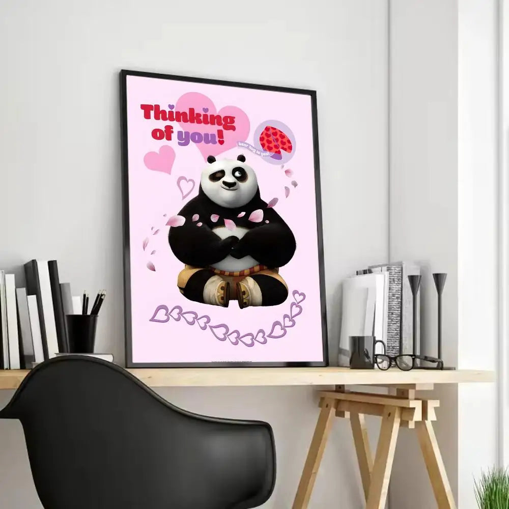 Kung Fu Panda Anime Poster - Waterproof Art for Home & Bar Decor
