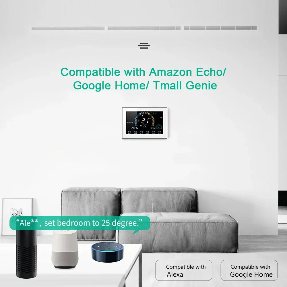 Tuya Smart Wi-Fi Thermostat with Colorful LCD Touch Control