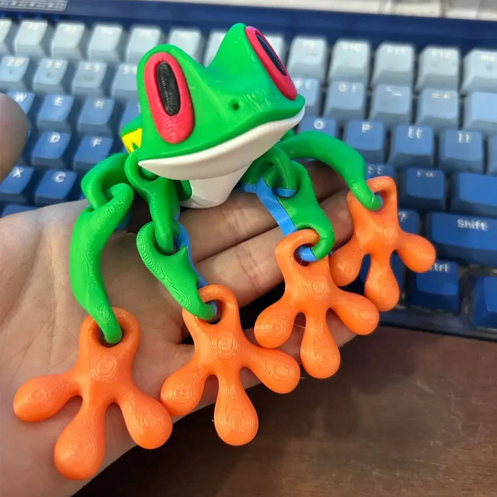 Movable 3D Printed Tree Frog Ornament - Unique Kitchen & Office Decor