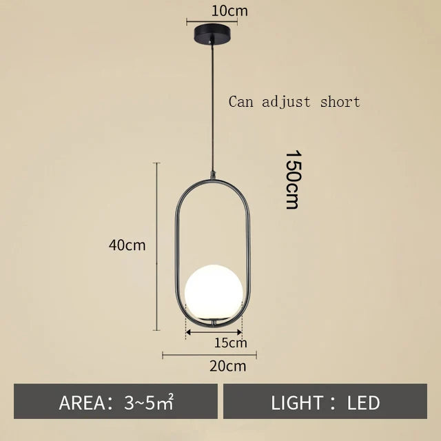 Modern Glass Ball Pendant Light for Dining & Kitchen - Ramalho