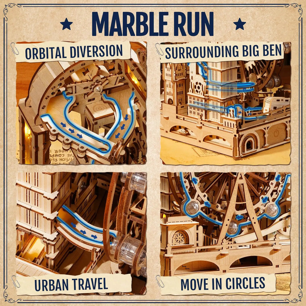 Rokr London Marble Run 3D Puzzle - Fun Interactive Gift for All Ages