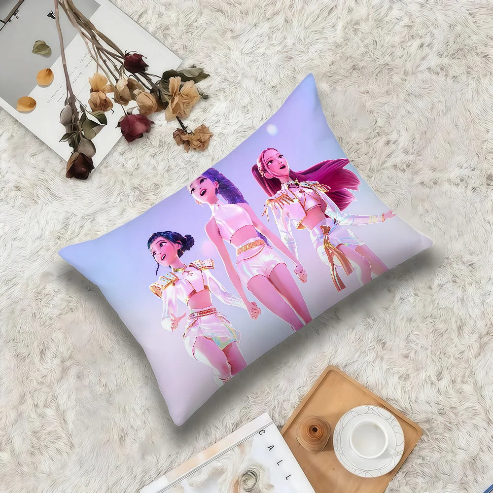 K-KPop D-Demon H-Hunters-ES Double-Sided Pillow Cover - Cozy Decorative Accent