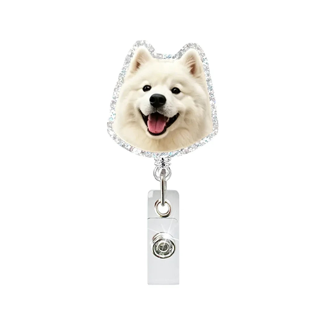 Funny Dog Pattern Retractable Badge Reel Clip for ID Cards