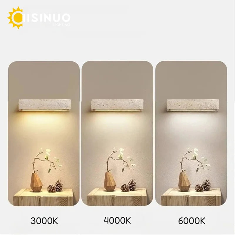 IISINUO Natural Stone LED Wall Lamp - Modern IP65 Porch Light