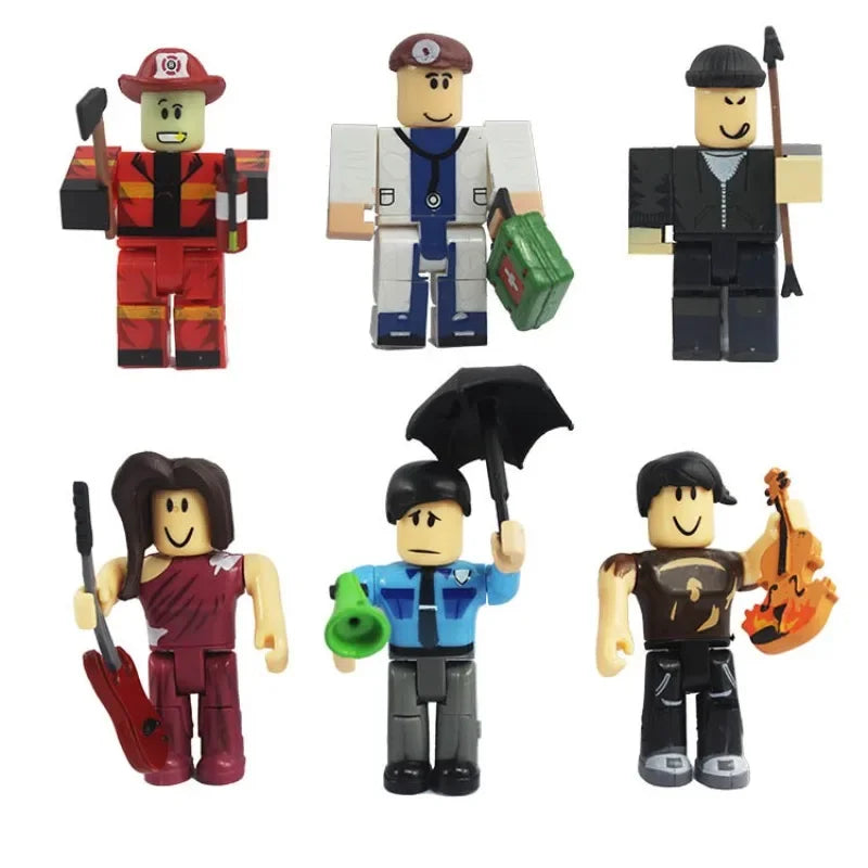 Roblox Cartoon Model Set - 6 Colorful Characters for Imaginative Play