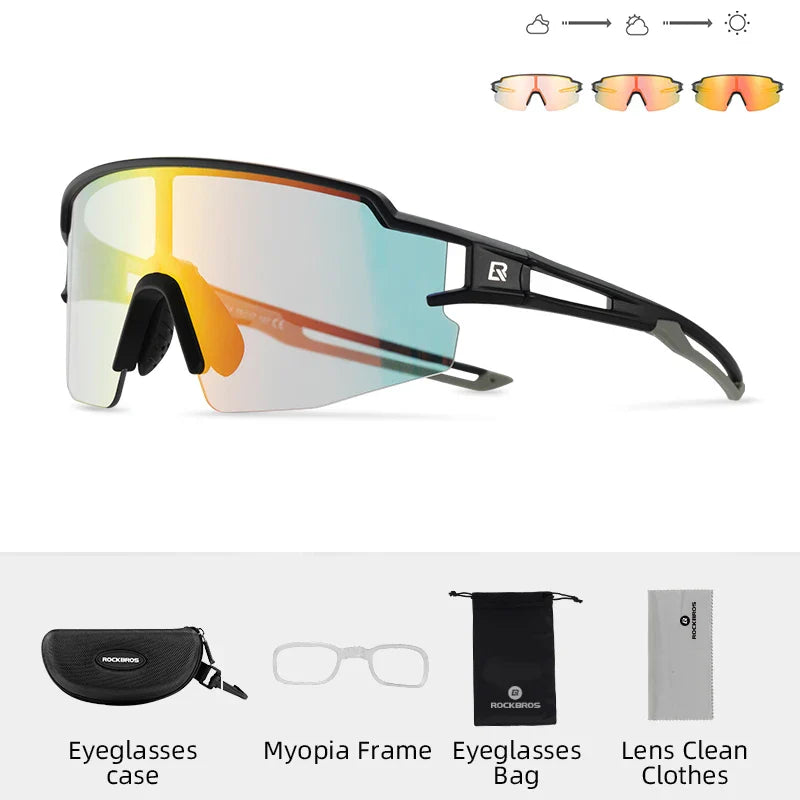 ROCKBROS Photochromic Polarized Cycling Glasses for UV Protection
