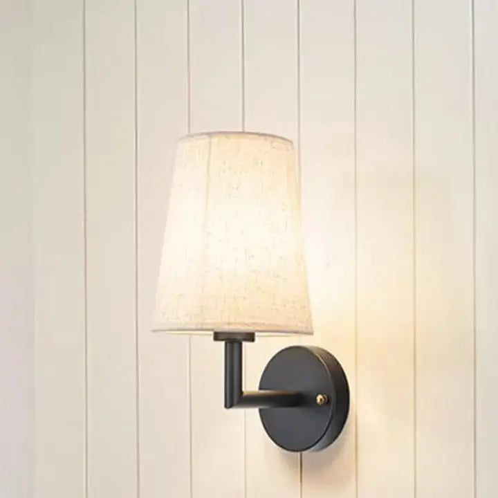 Cordless Retro Fabric Wall Sconces - Stylish Battery-Operated Lamps