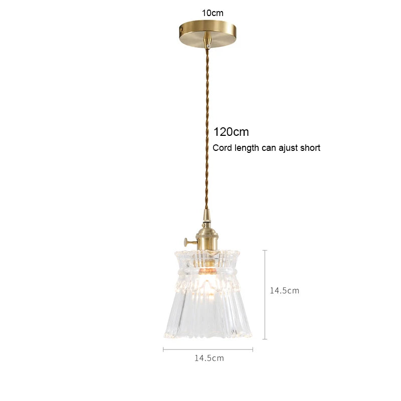 Elegant Copper Glass LED Pendant Lamp for Living Room & Kitchen