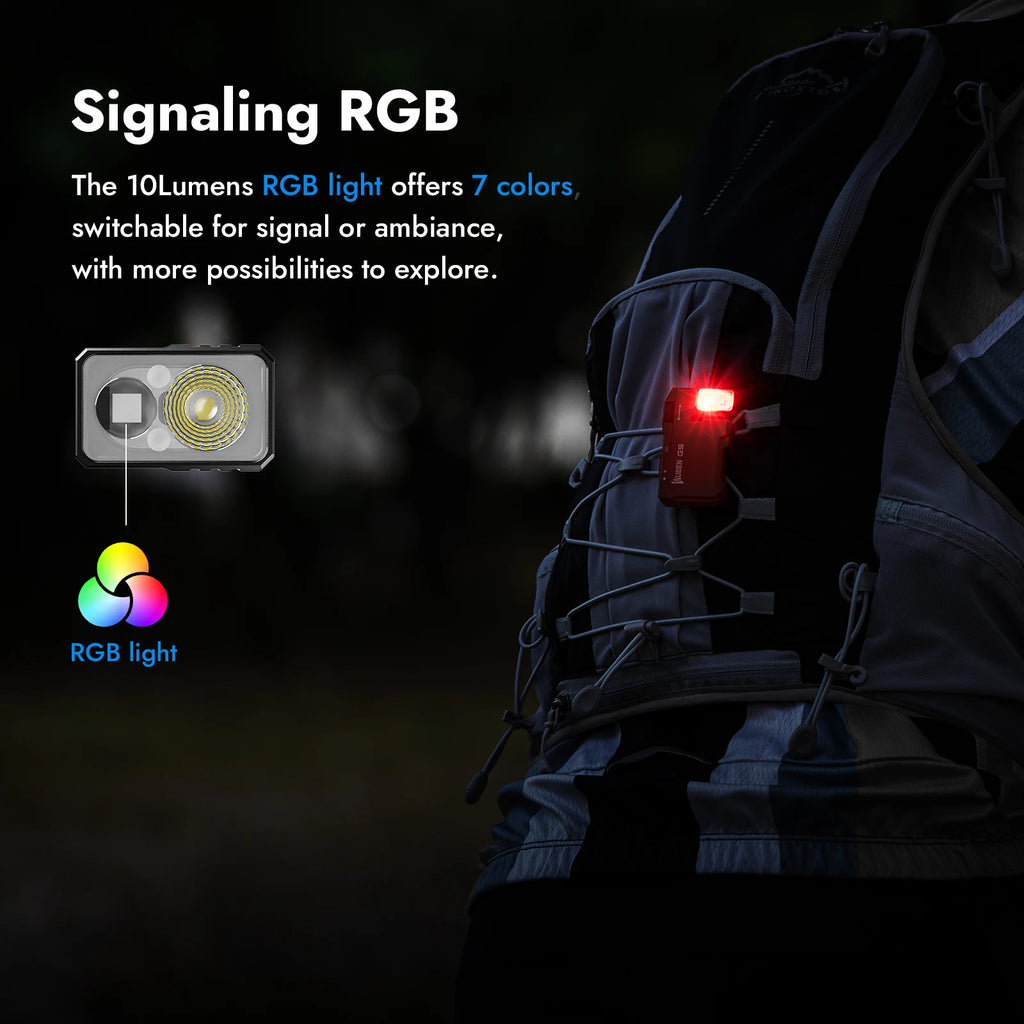 WUBEN G5 Rechargeable 400 Lumens EDC Flashlight with RGB Light