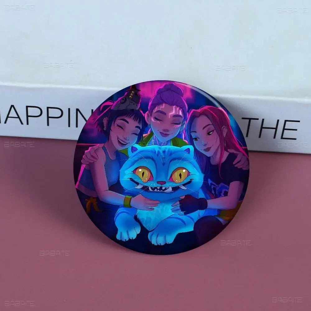 K-Pop Demon Hunters Anime Pin Button | Cute Cartoon Brooch Jewelry