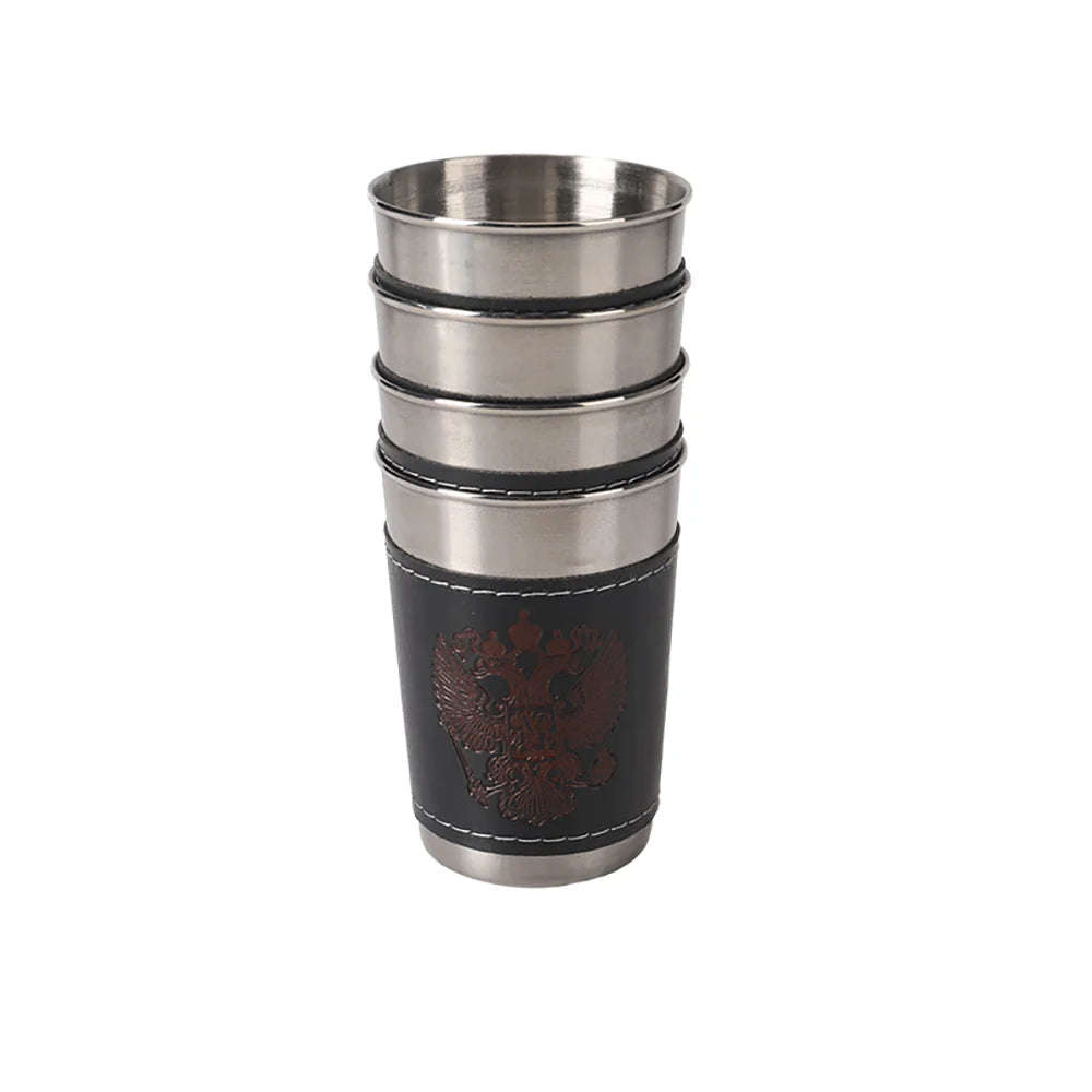 4pcs Stainless Steel Outdoor Travel Cups Set - Perfect for Camping