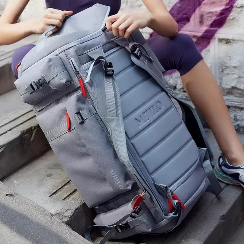 Durable Nylon Sports Backpack with Wet-Dry Separation - 33-35L