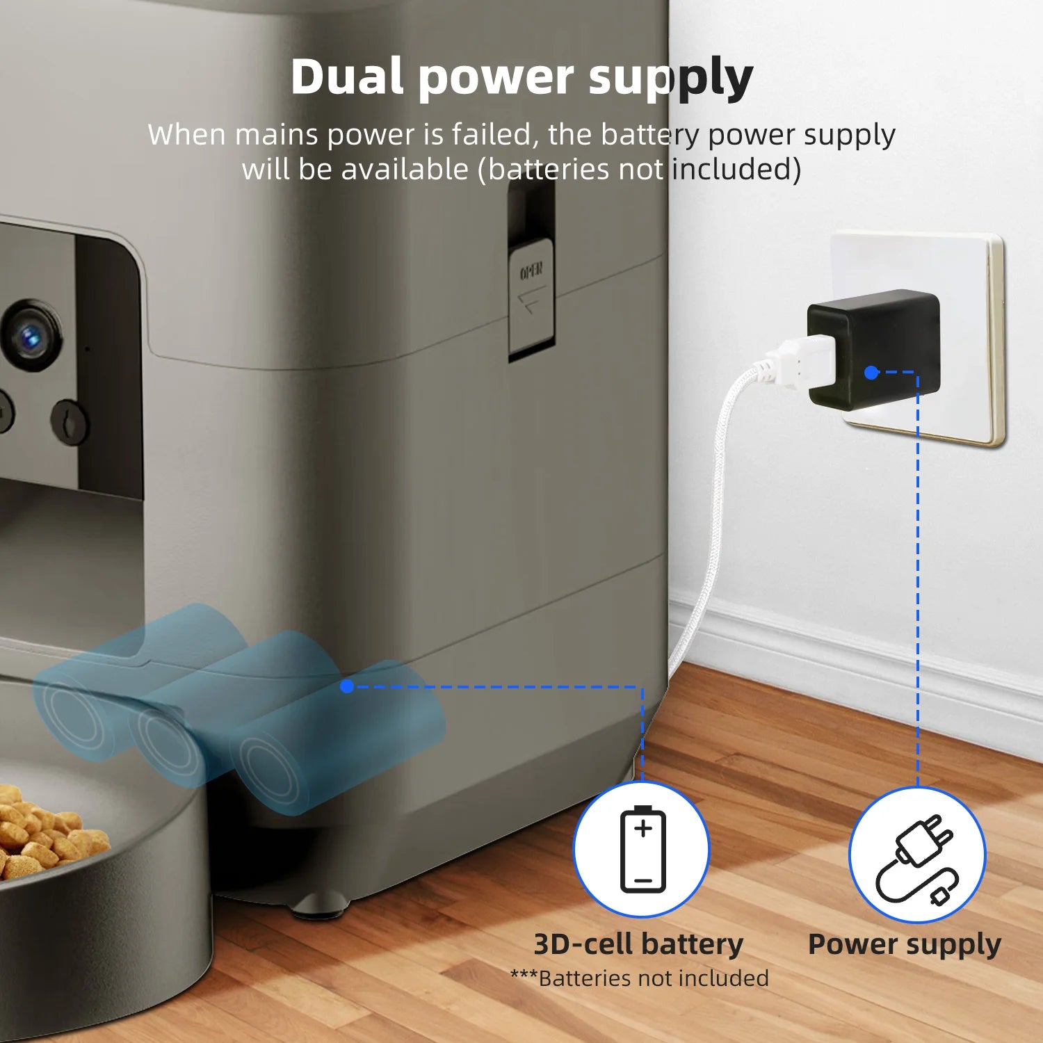 Smart Automatic Pet Feeder with Camera & App Control - 2L