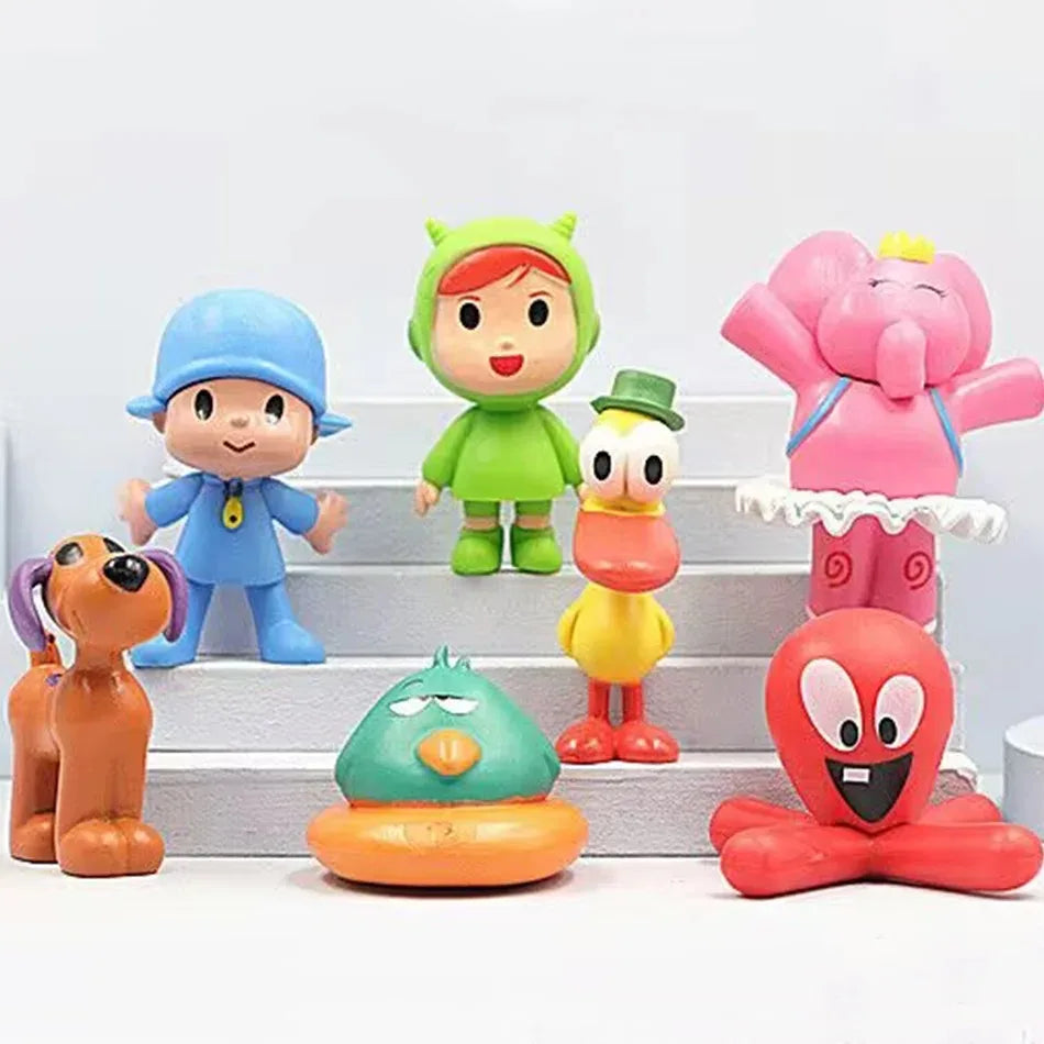 7Pc Pocoyo Animal Toy Set - Cute PVC Cartoon Figures
