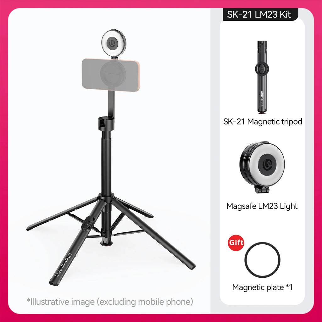 Ulanzi SK-21 Magnetic Tripod & Selfie Stick for Smartphones
