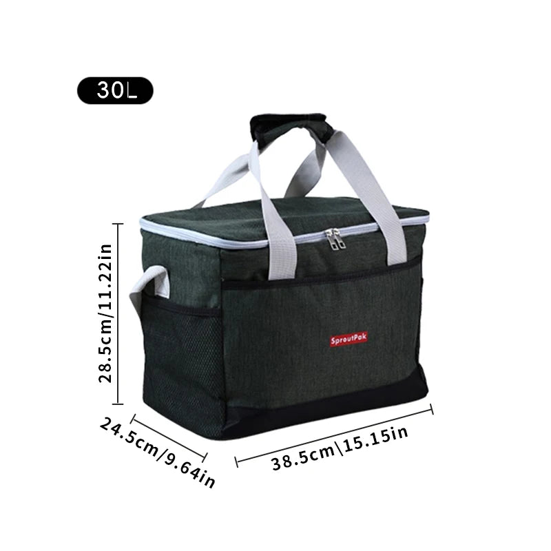 Insulated Lunch Bag - Large Capacity, Waterproof Bento Cooler with Strap