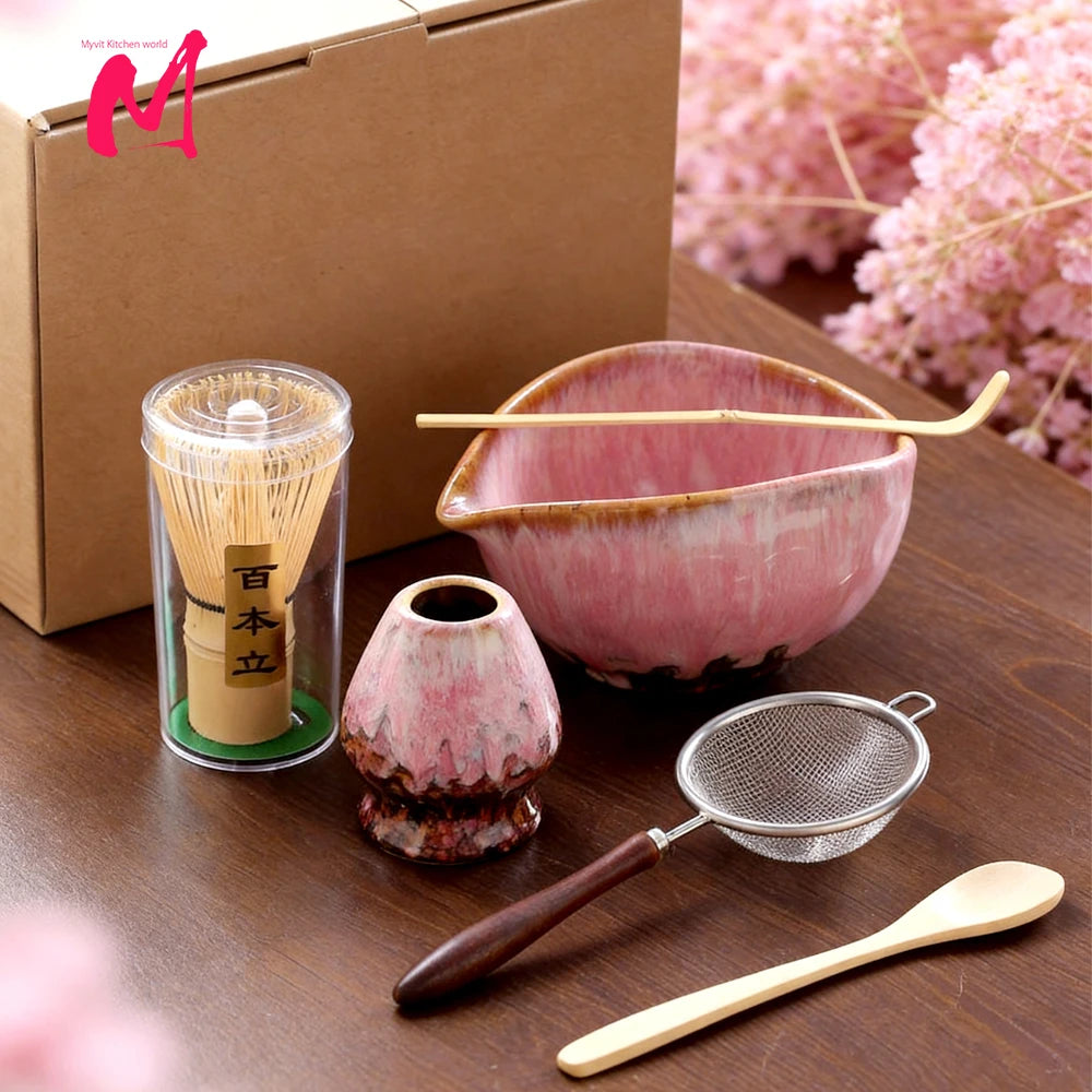 6-Piece Japanese Matcha Tea Set - Whisk, Bowl, Scoop & Accessories