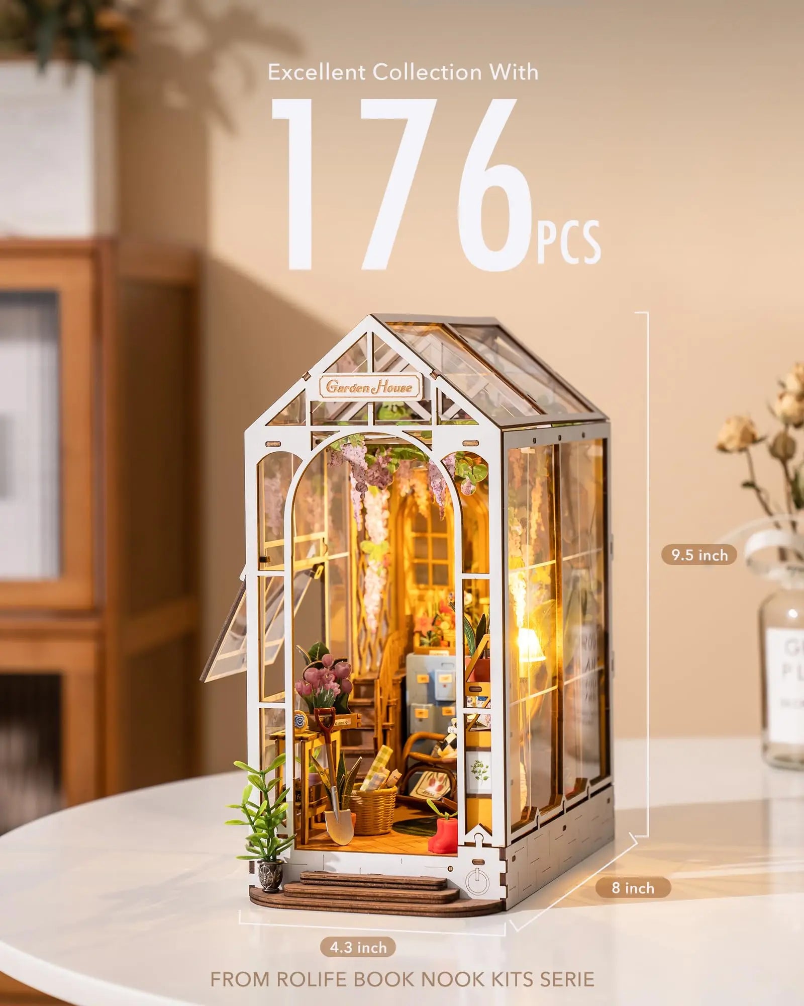 Robotime Garden House Book Nook DIY Kit - Perfect for Kids & Home Decor