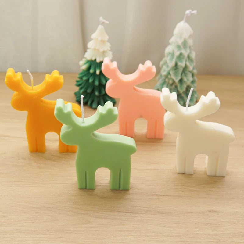 DIY Christmas Elk Candle Silicone Mold for Creative Crafts