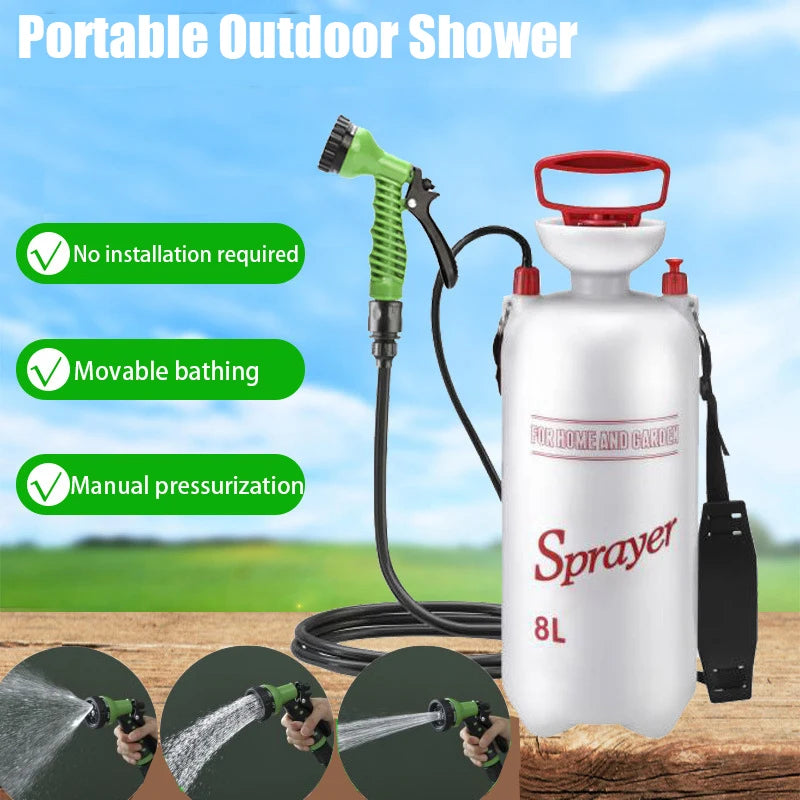 Portable Camping Shower - 4L/8L Outdoor Shower with 3m Hose