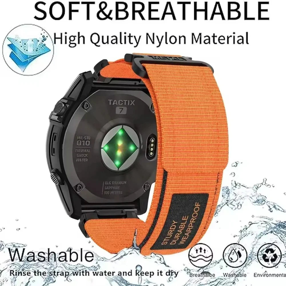 QuickFit 22mm/26mm Nylon Band for Garmin Watches - Durable & Stylish
